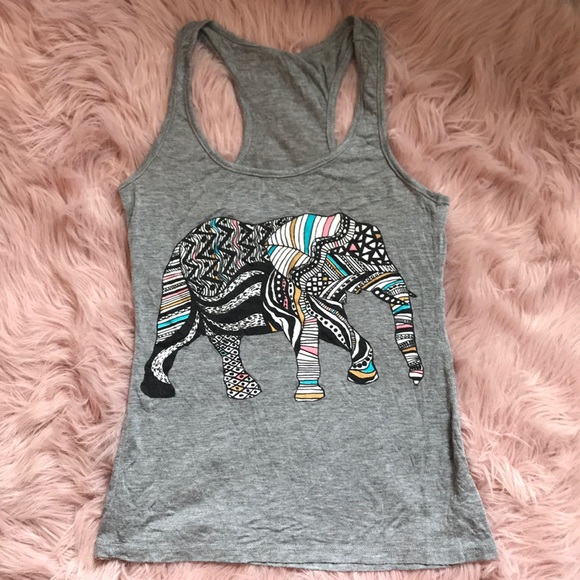 Discreet Tops - Elephant racer back tank